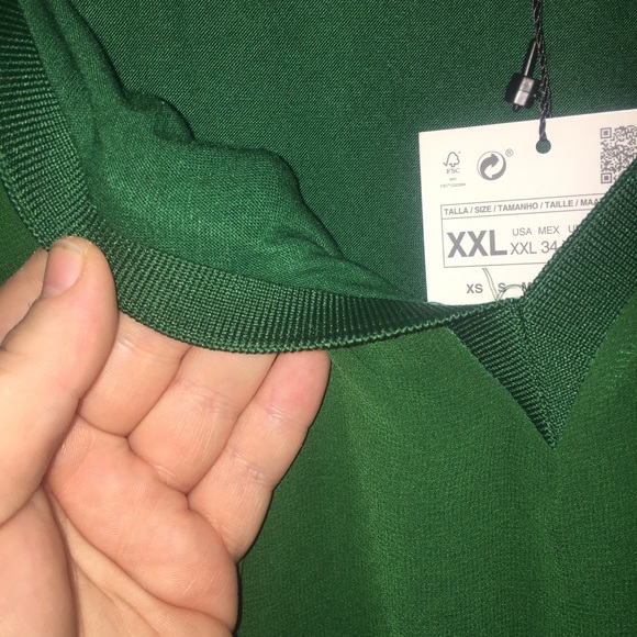 Zara Tops | Green Zara Blouse Nwt | Poshmark